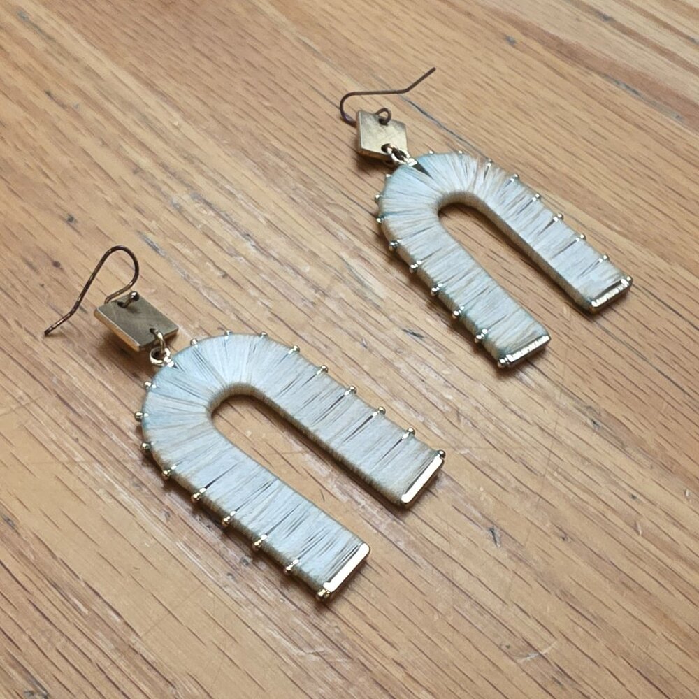 Etsy Silver Arch Thread Drop Dangle Earrings - image 7